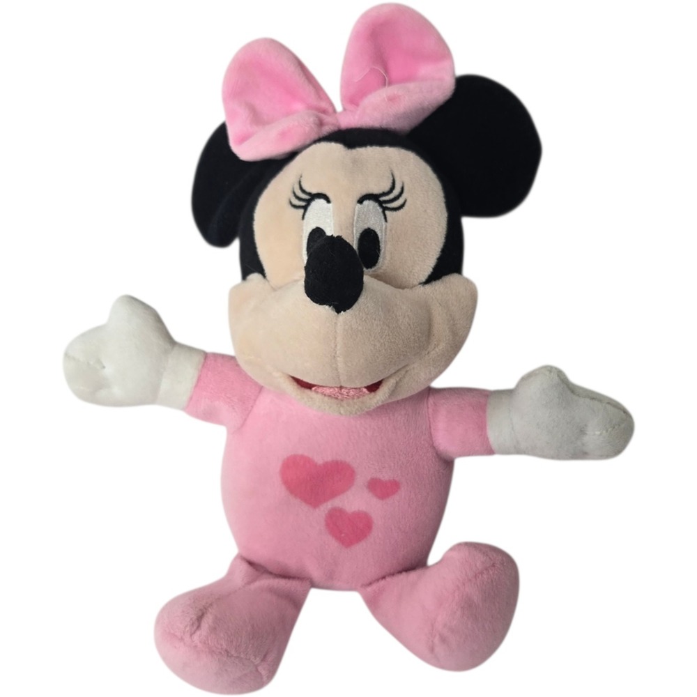 Disney Baby Minnie Mouse‎ Plush 8" Sound Light Lullaby Musical Pink Pajamas